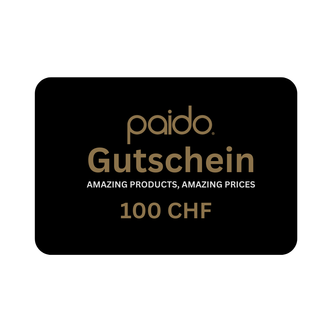 
                  
                    Paido Gutschein - CHF 100.00
                  
                